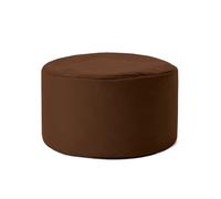 Lumaland Puff Reposapiés Impermeable Comfort Line - Taburete Otomano Redondo para Interior y Exterior - Resistente, Versátil y Moderno - 45 x 25 x 25 cm/Marrón