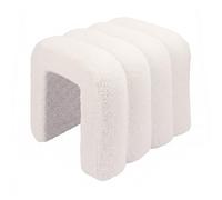 Puf Relaxdays de Peluche Acolchado, 40x40x40 cm, con Relieve bouclé, para Dormitorio y salón, Crema