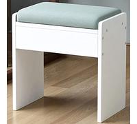 Puf tapizado rectángulo con diseño en forma de H, taburete de vanidad de reposapiés de moda para sala de estar, asiento acolchado portátil otomana-C-tela-13.4 * 8.3 * 13.4 pulgadas