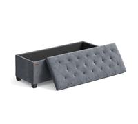 SONGMICS Puff Almacenaje, Baúl con Patas, 110 x 40 x 40 cm, Soporta 300 kg | Banco de Pie de Cama, Banco Almacenaje, para Sala de Estar, Dormitorio, Entrada, Gris Pizarra, Colección MELISA LSF089G01