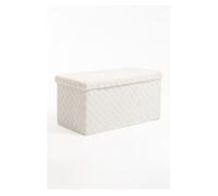 RegalosMiguel Puff Almacenaje Dico 76 cm Terciopelo - Blanco