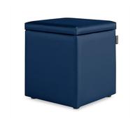 Puff cubo arcón polipiel azul pack 2 unidades happers