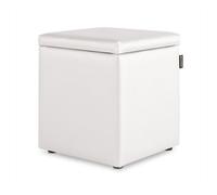 Puff cubo arcón polipiel blanco pack 2 unidades happers