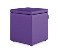 Puff cubo arcón polipiel lila pack 2 unidades happers
