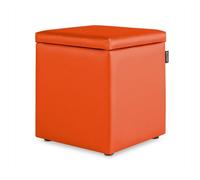Puff cubo arcón polipiel naranja pack 2 unidades happers