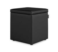 Puff cubo arcón polipiel negro 1 unidad happers