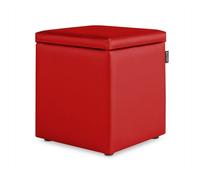 Puff cubo arcón polipiel rojo pack 2 unidades happers