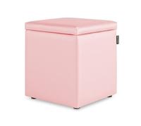 Puff cubo arcón polipiel rosa pack 2 unidades happers