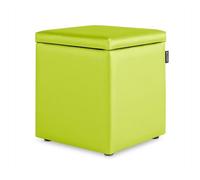 Puff cubo arcón polipiel verde pack 2 unidades happers