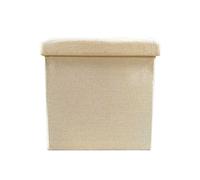 Puff ottoman de almacenaje cuadrado plegable 38x38x38cm | nyana home | estilo otomano | poliester resistente | negro, gris y beige