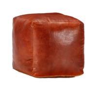 vidaXL Puf 40x40x40 cm cuero genuino de cabra