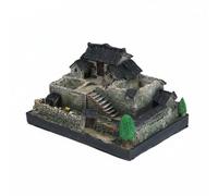 Pugermering Figurita de Casa de Resina Miniatura Maqueta de Tradicional Escultura de Estilo Rústico Ornamento Artístico con Detalles y Uso como Macetero Adecuada, 16 15 8cm, Estilo 2