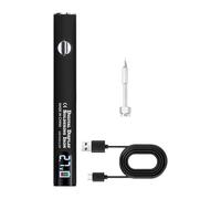 Pugermering Soldador Eléctrico Bolígrafo Lápiz Soldador Portátil Recargable USB Regulador Voltaje Pantalla Digital Función Segura Adecuado para Mantenimiento Obje, Conjunto Negro