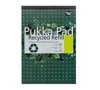Pukka Pad Bloc de notas de recambio reciclado con 100 páginas de papel de 80 g/m² hecho de materiales reciclados, márgenes perforados y líneas rayadas