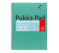 Pukka Pad Bloc de notas Jotta cuadrado con encuadernación metálica, 200 páginas, A4, JM018SQ (paquete de 1)