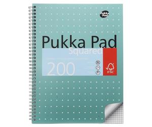 Pukka Pad, Libreta metálica A4 cuadriculada Jotta 3 Pack - 29,7 x 23 cm - Cuader