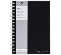 Pukka Pads Poly Jotta - Cuaderno de espiral doble (3 unidades, A5, 160 hojas microperforadas, 80 g/m², raya de 8 mm, con cierre elástico, tapa de polipropileno)
