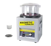 Pulidor de joyas, acabado magnético de vaso con rotación bidireccional de 2000 rpm, pasadores de pulido de 500 g, temporizador de 1 a 60 minutos para pulir anillos y piezas de metal