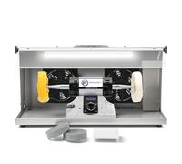 Pulidor de joyas - Bufadora de banco ajustable de velocidad variable, máquina pulidora y bufadora, bufadora dental y torno - Con campana colectora de polvo, luz de trabajo y filtro para pulido de