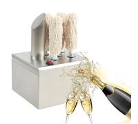 Pulidor eléctrico de copas de vino con cabezales de cepillo de microfibra, máquina pulidora de vidrio comercial con secado al aire caliente a 57.8 °C para una limpieza eficiente