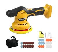 Pulidora de almohadilla inalámbrica para coche compatible con batería DEWALT 20V, 8 velocidades variables, pulidora orbital de 6 pulgadas, para detalle de cera, pulido (amarillo)