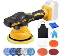 Pulidora de batería para coche, compatible con Dewalt 20 V - 150 mm, máquina pulidora de coche con 8 velocidades variables (0-4500 rpm), juego de 12 pulidores para detalles de coche, pulido/encerado