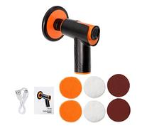 Pulidora de coche, máquina limpieza y pulido pintura eléctrica inalámbrica multifuncional, reparación arañazos, herramientas encerado, recargable por USB Portátil(Oranje)