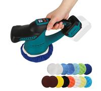 Pulidora de coche para Makita 18 V, sin escobillas, pulidora excéntrica de 6 pulgadas, con velocidades de 6 niveles de hasta 6000 rpm, para pulir, encerar, acondicionamiento del coche (azul, para