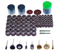 Pulidora de joyas, Kit de accesorios de herramientas rotativas Kit de lijado de tambor con tambor de goma Mandrel Fit Latón Cepillo de alambre Limpieza de pinceles de pulido