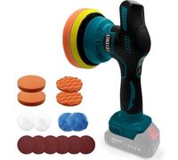 Pulidora inalámbrica para automóvil Ma-Kita de 18 V LXT, juego de pulido de pulidor de coche de 6 pulgadas, pulidora orbital de 8 velocidades con 14 accesorios para pulir/encerar/eliminar arañazos