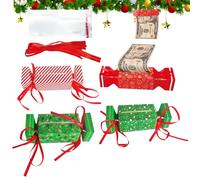Pull Out Money Box Christmas - 4PCS Gift Set, Candy Shape Christmas Money Box for Gift Giving | DIY Pull-Out Cash Boxes with 40 Bags for Kids, Adults, Parties, Birthdays, Seasonal Holiday Decorations