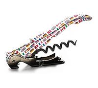 PULLTAP'S GENUINE Countries 900. Abridor de Vino, Sacacorchos de camarero profesional estilo banderas. Incluye doble palanca articulada, navaja cortacápsulas tipo cúter y abridor. Fabricado en España
