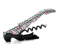 PULLTAP'S GENUINE Flower Black 900. Abridor de Vino, Sacacorchos de camarero profesional estilo floral. Incluye doble palanca articulada, navaja cortacápsulas tipo cúter y abridor. Fabricado en España