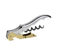 PULLTAP'S GENUINE Slider Boss 150 - Sacacorchos de camarero premium profesional - Fabricado en España - Con doble palanca articulada, navaja cortacápsulas tipo cúter y abrebotellas (Cromado + Dorado)