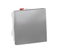 Pulsador 2 módulos aluminio Schneider New Unica - NU320630