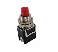 Pulsador 4 A, 250 V, 8 A 125 V (6 V, 9 V, 12 V, 24 V CC), apagado, pasador de retorno de muelle, montaje con orificio de 12 mm, con tuerca de fijación, 2 posiciones apagado/encendido - el pulsador no