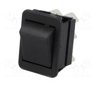 Pulsador basculante bipolar 16a/250vac on-(on) color negro