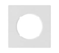 Pulsador blanco brillante DOM con placa simple blanca - Sobriedad y control eficiente