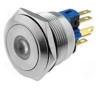Pulsador/conmutador antivandalico luminosidad azul 12vdc/ac 3/220vac o