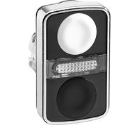 Pulsador de doble contacto, frontal, gama Harmony XB4, metal, 22 mm, , blanco, sin etiqueta, con iluminación. Referencia: ZB4BW7A1720