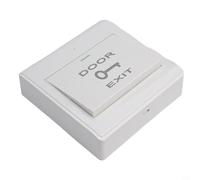 Pulsador de salida para control de acceso, 86 x 86 mm, montaje en pared, panel de interruptor de apertura de puerta con luz indicadora, material PC ignífugo, color blanco para puertas de salida