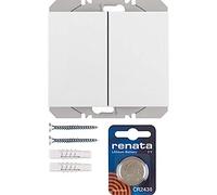 Pulsador de superficie KNX radio quicklink doble, con batería, berker.Net Emisores KNX radio de hager, para serie berker K.1 de hager, blanco polar, brillo