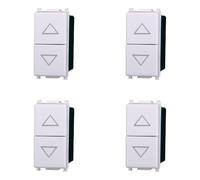 Pulsador doble 1P + 1P sin barra compatible Plana color blanco EV1202 kit 4 unidades