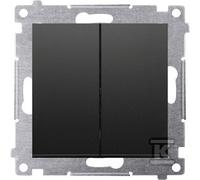 Pulsador doble negro con icono SIMON54 DP2.01/49
