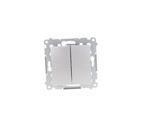 Pulsador doble Simon 54, acoplamiento rápido, plata DP2.01/43