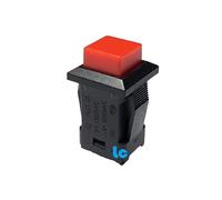 Pulsador Empotrable Cuadrado - Abierto En Reposo - 1,5A 250V - 3A 125V - Rojo