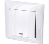 Pulsador empotrado, símbolo de luz, abrazadera de enchufe, todo en uno, serie G1 blanco puro