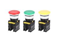 Pulsador Impermeable 12V 24V 220V 1NO1NC2NO2NC Momentáneo Autoblocante | IP65 Impermeable, 10A, 30mm, Contactos plateados, 1-6 módulos, NO/NC, Momentáneo y Autoblocante