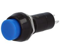 Pulsador interruptor redondo abierto en reposo 1a/250vac azul