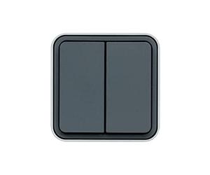 Pulsador inversor doble, gris